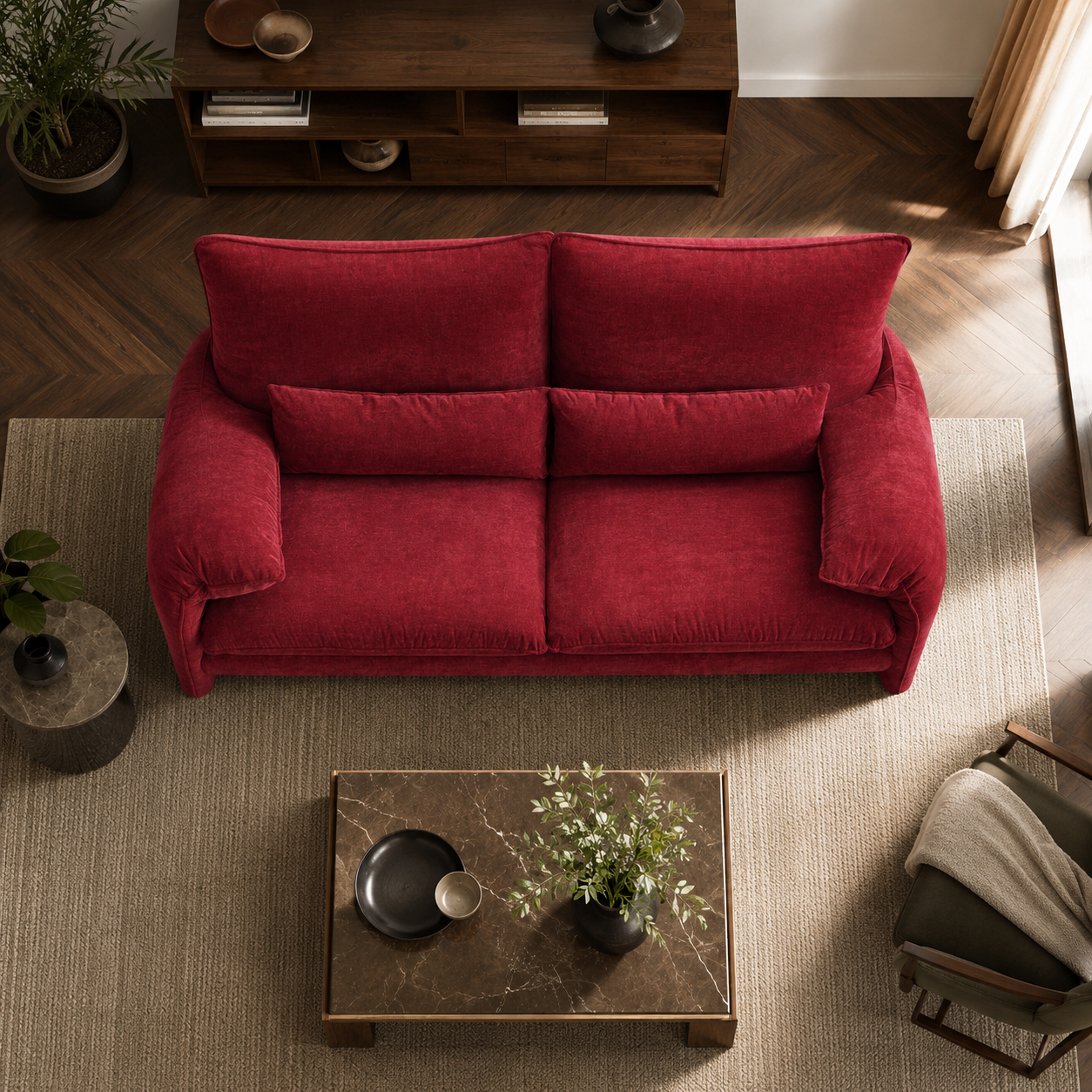Sunset Red Sofa SF19 - 图片 4